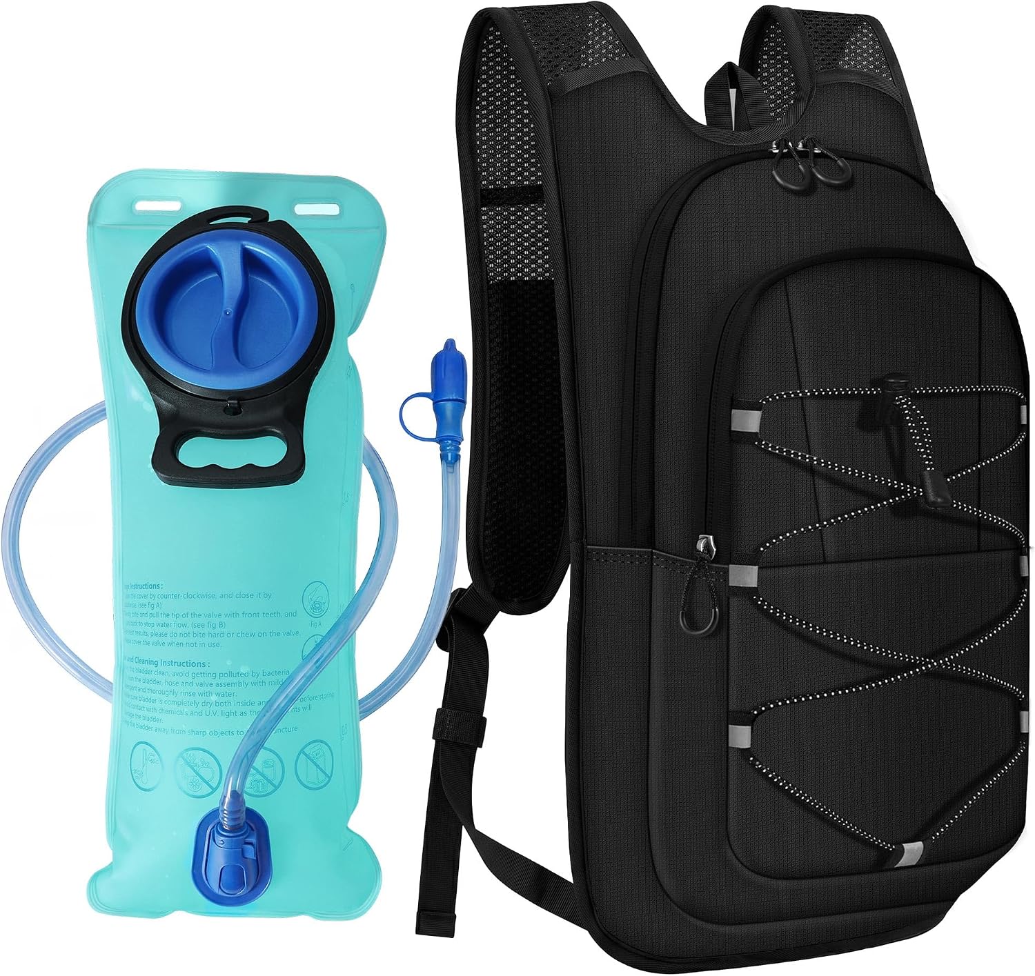 Detalle de MIYCOO Hydration Backpack (2L Hydration Bladder) Lightweight Water Backpack for Running, Hiking, Cycling