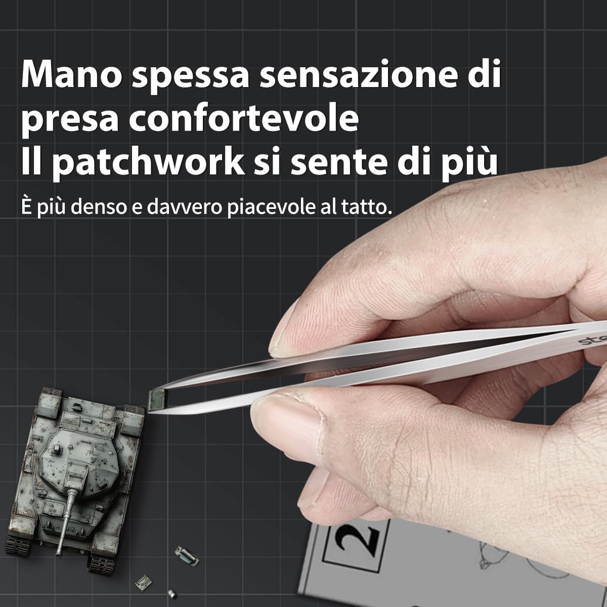 Thumbnail 3 de stedi Set da 2 coppie di pinzette di precisione ispessite in acciaio inox per modellismo