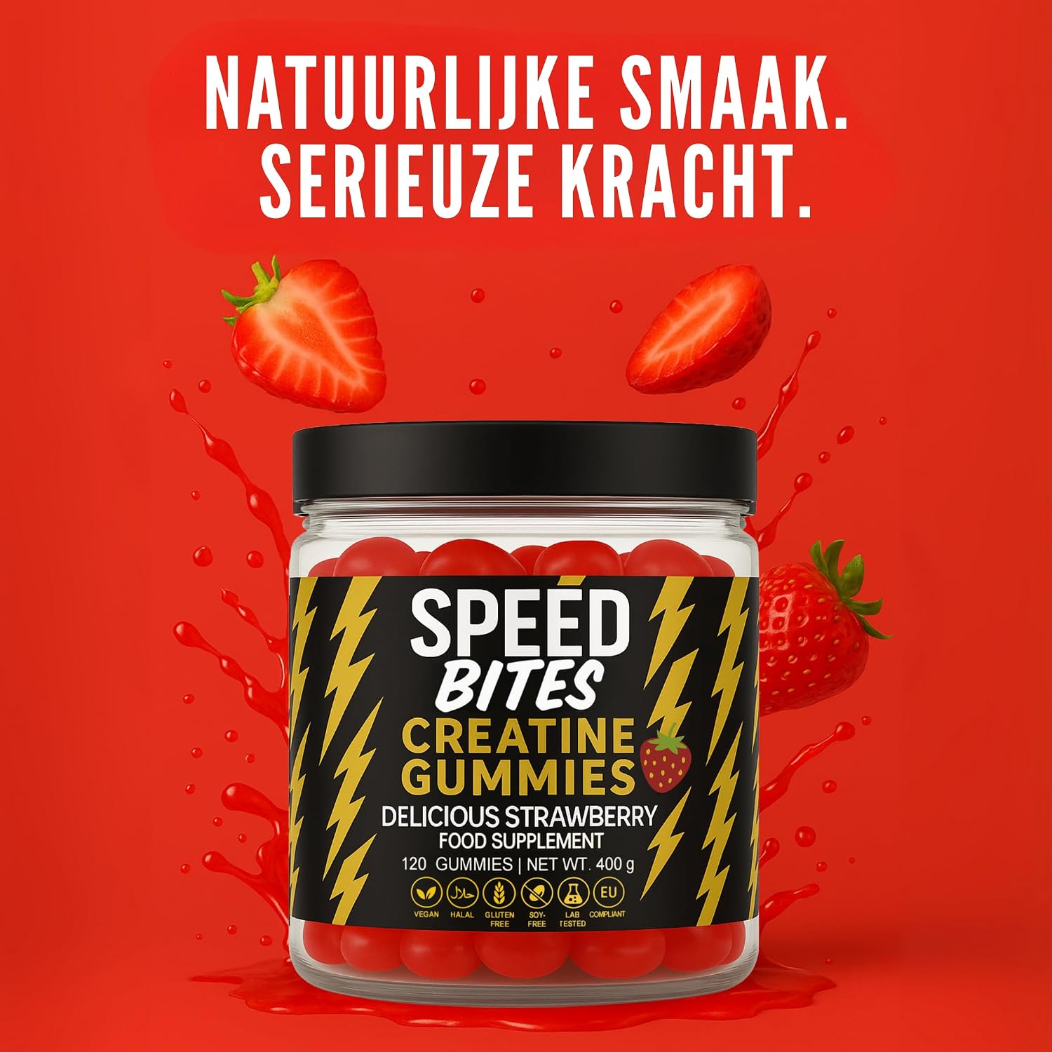 Thumbnail 4 de Speed Bites SBHClRED120 creatinegummies, suikervrij en vegan