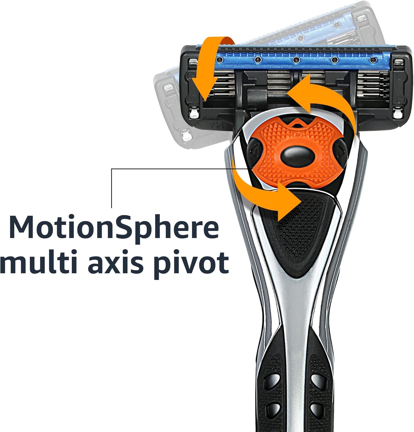 Thumbnail 4 de Amazon Basics 5-Blade MotionSphere Razor with Beard Trimmer: 2 Cartridges + Handle