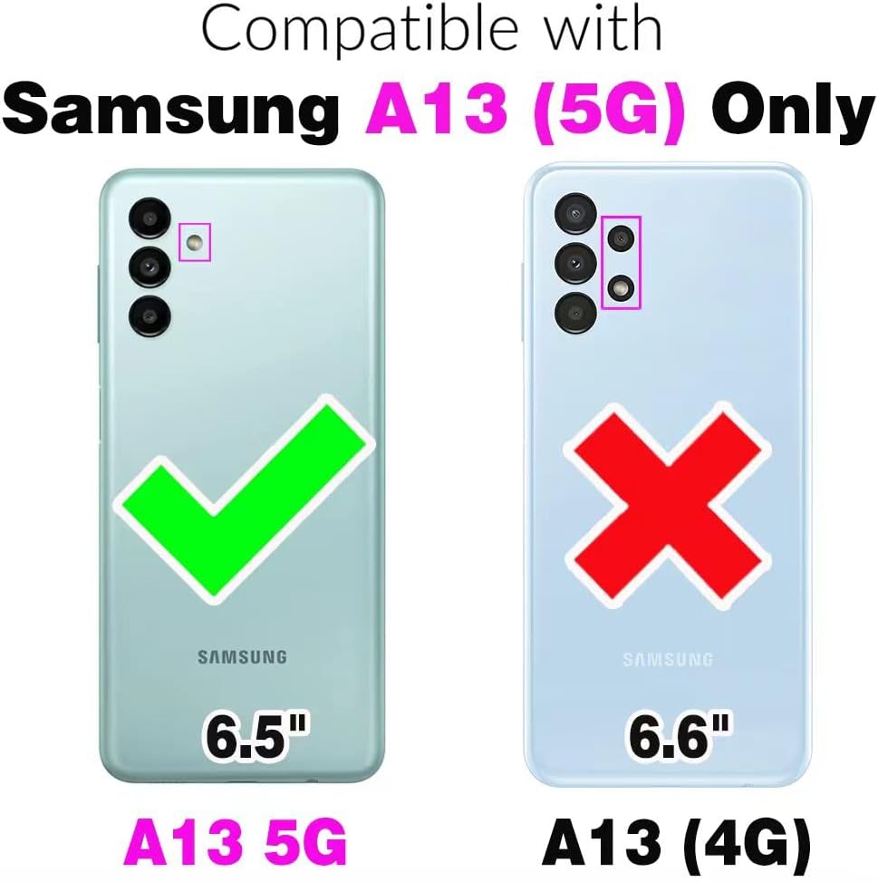 Detalle de Asuwish Galaxy A13 5G Case with Tempered Glass Screen Protector – Purple