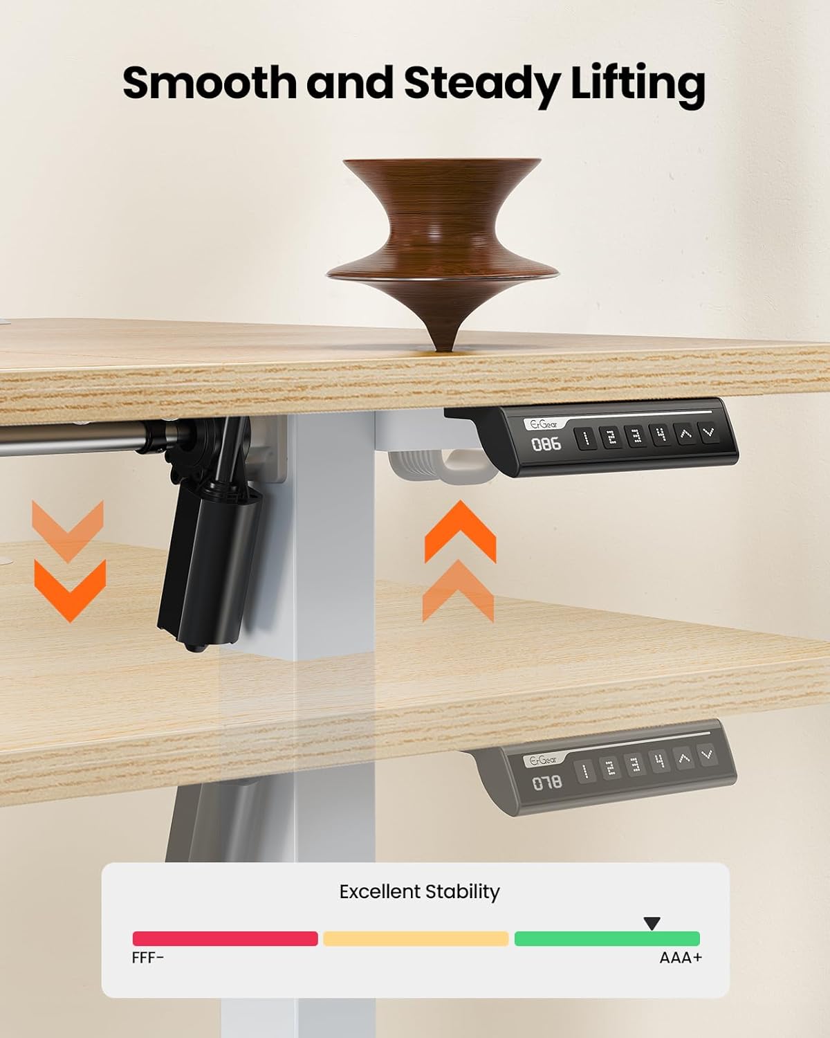 Thumbnail 6 de ErGear Electric Standing Desk Height Adjustable 120 x 60cm, Sit Stand Desk with 4 Memory Smart Pannel, Home Office Desk with Splice Board
ErGear Electric Standing Desk Height Adjustable 12…