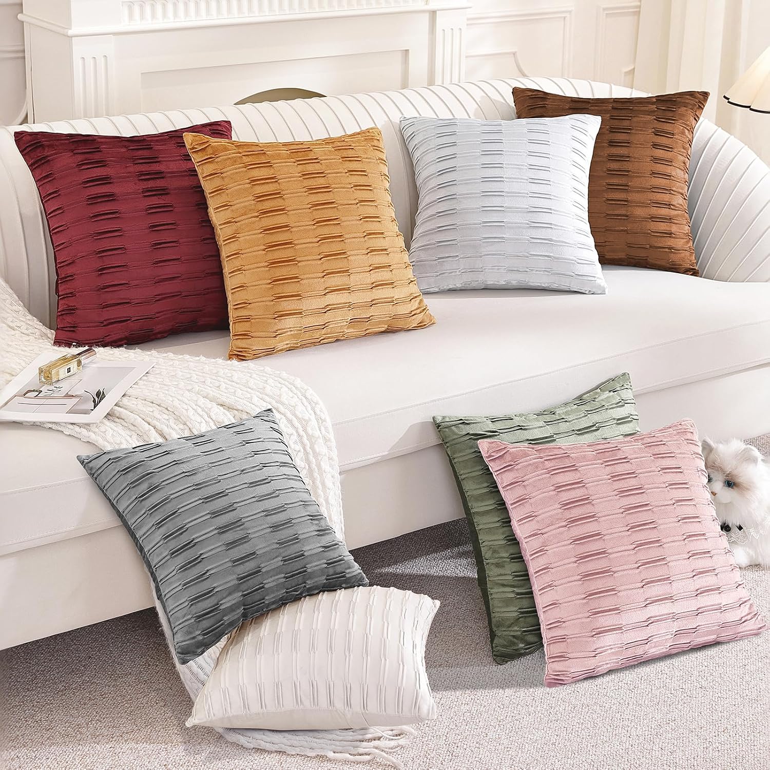 Thumbnail 1 de Ystyle Housse Coussin 40x40, Lot de 2 Velours avec fermeture invisible – 8 couleurs