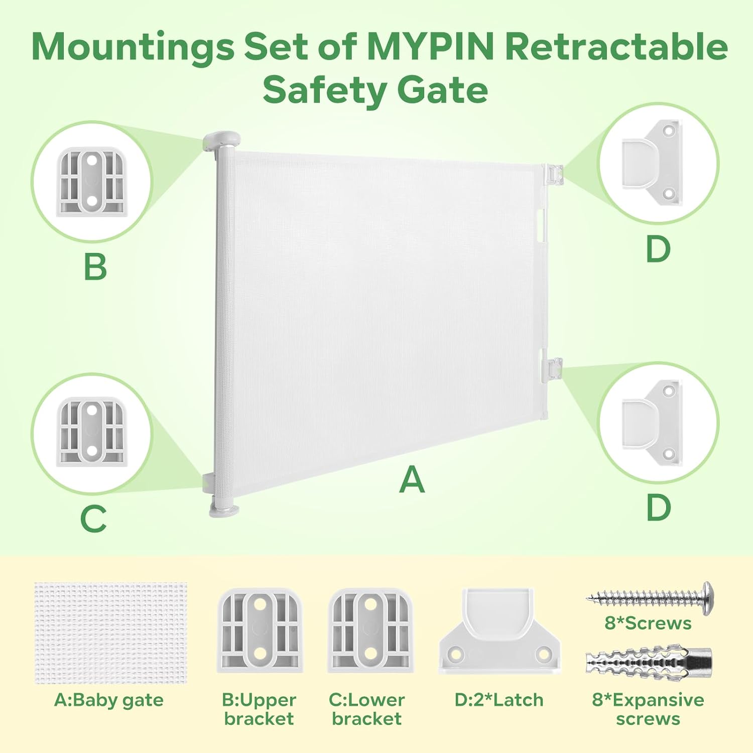 Detalle 2 de Retractable Baby Gate Replacement Parts Kit 1