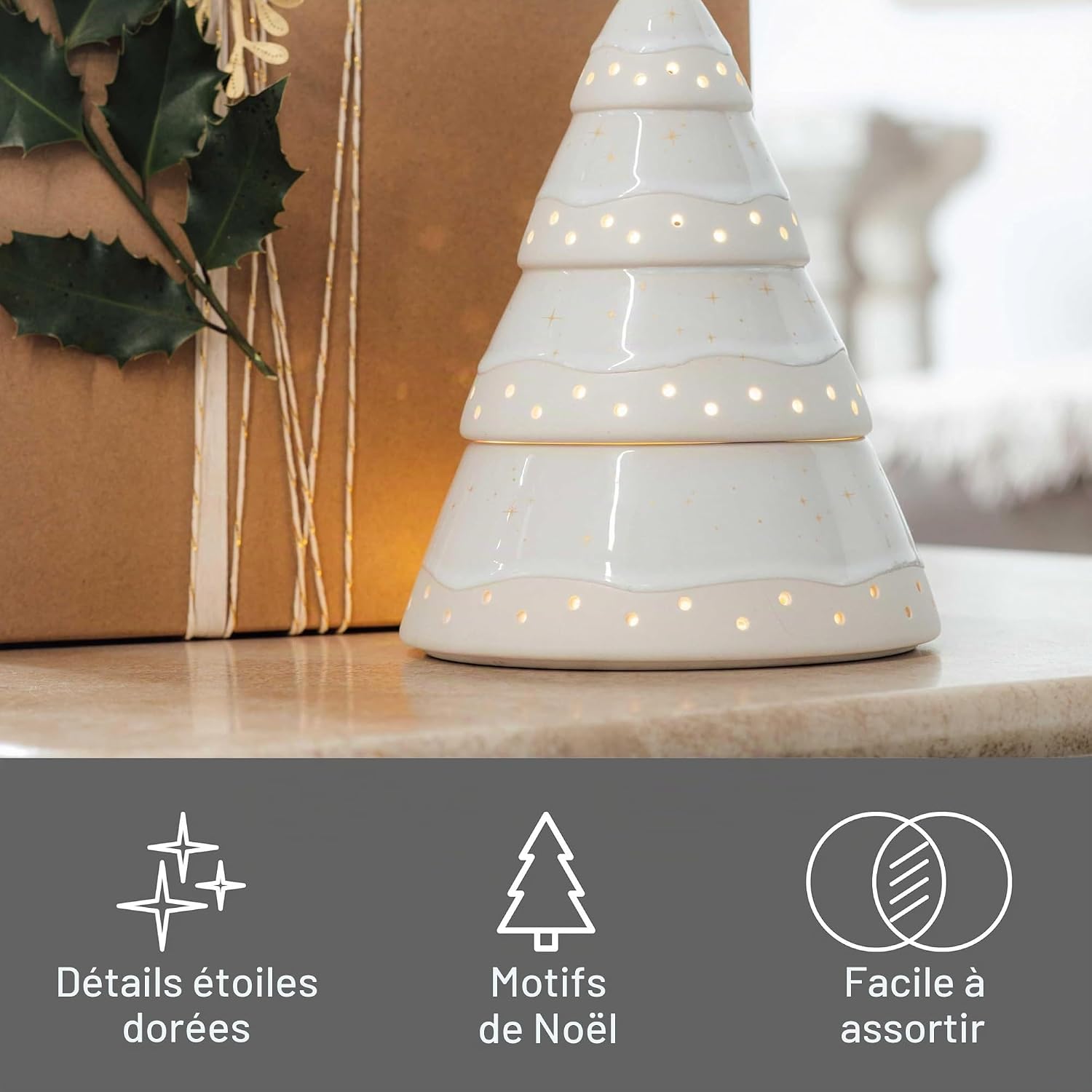 Detalle 2 de Photophore Winter Glow en porcelaine Premium de like. by Villeroy & Boch — Blanc