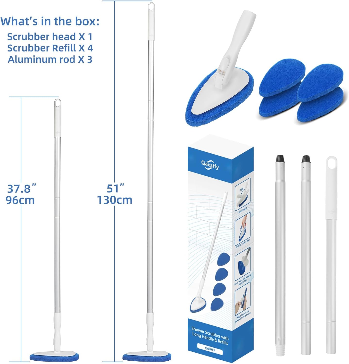 Thumbnail 5 de Qaestfy 51in Shower Scrubber with Long Handle