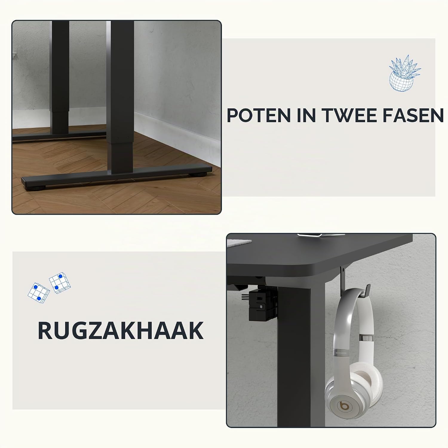Thumbnail 6 de FLEXISPOT EN1B-4024-NL03 elektrisch zit-sta-bureau 100 x 60 cm
