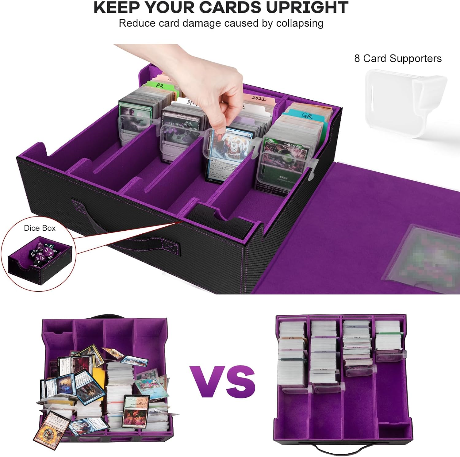 Thumbnail 5 de Trading Card Storage Box - 3200+ MTG Deck Box with Commander Display & Portable Handle