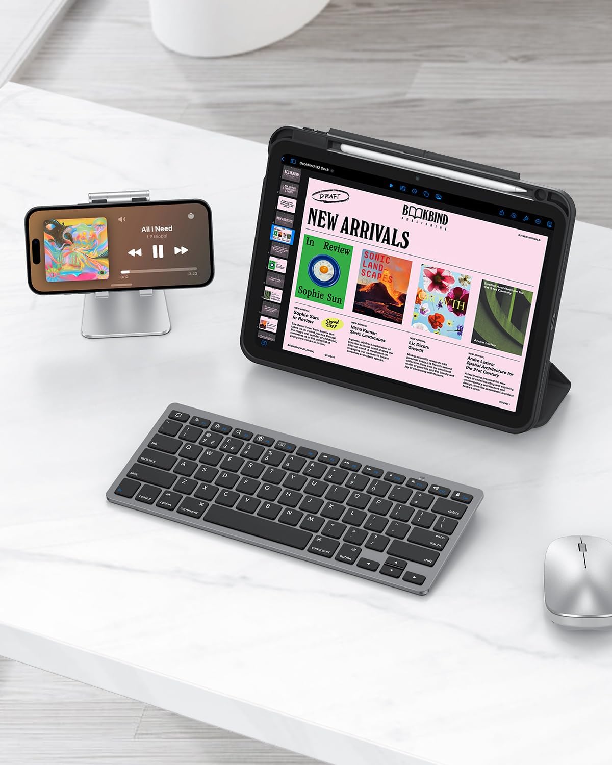 Thumbnail 5 de OMOTON Bluetooth Wireless Keyboard for iOS (UK QWERTY) – Space Grey