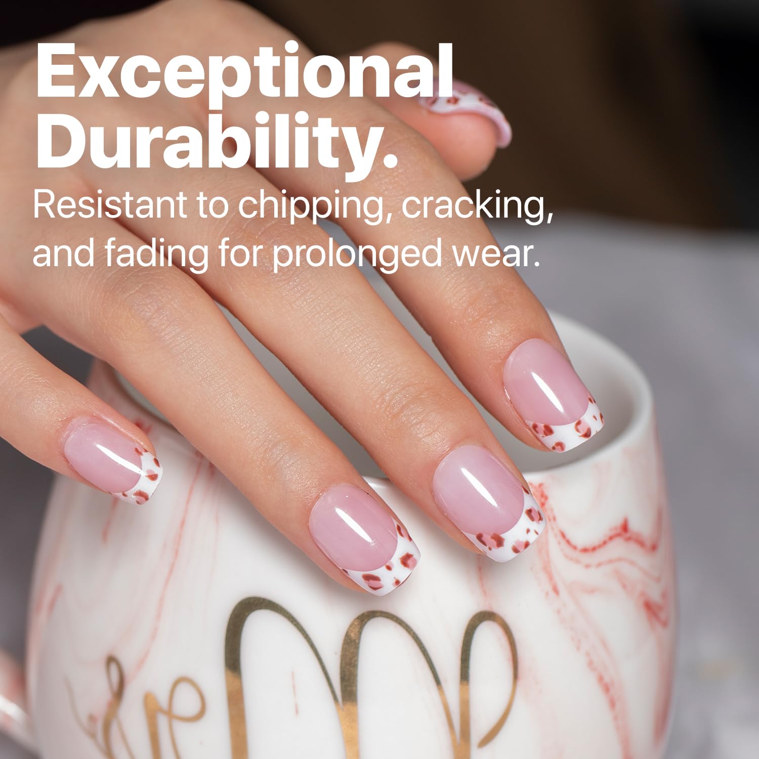 Thumbnail 4 de SXC Cosmetics French Tip Press On Nails Pink Series (XS Square X-Pro Tips Starter Kit)