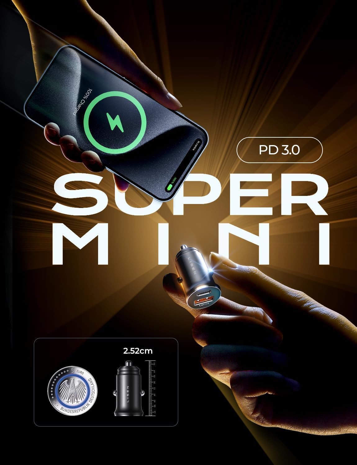Thumbnail 4 de LISEN Car Charger 69W USB‑C for iPhone