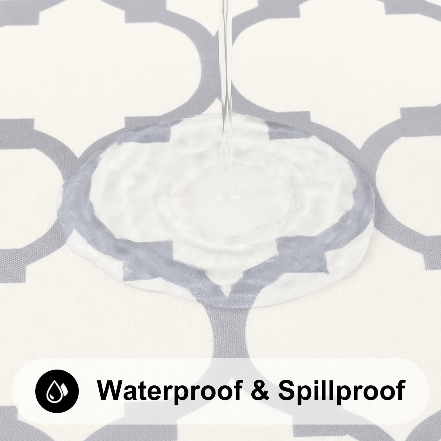 Thumbnail 3 de Smiry 45"-56" Round Fitted Tablecloth, Waterproof Vinyl with Flannel Backing