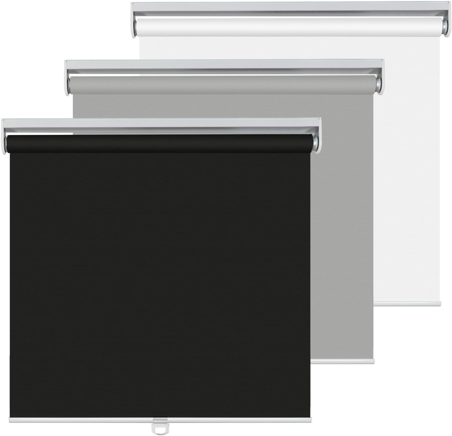 Detalle de KCO Cordless Blackout Roller Blind, 40" x 72", Black Polyester