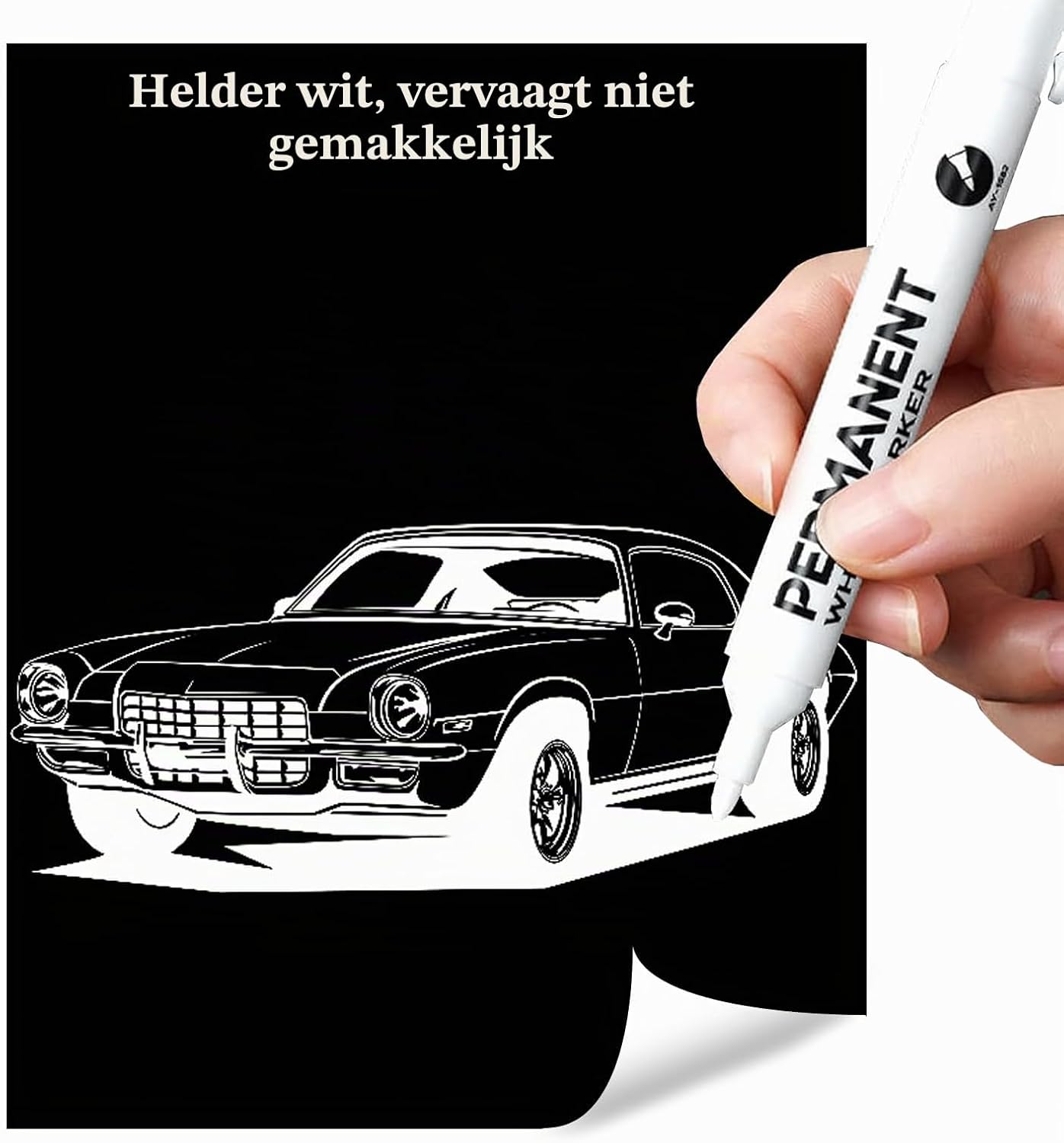 Thumbnail 2 de RiyaNed JCX-DJ1BS acrylmarker, wit, watervast en met 2 mm punt