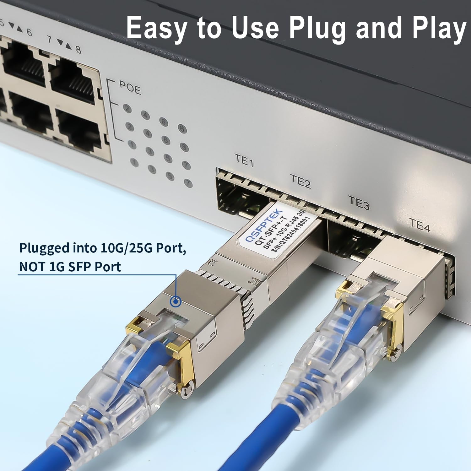 Thumbnail 3 de 2-Pack 10GBASE-T SFP+ Module: 10G SFP+ to RJ45 Copper Transceiver for Cisco, Ubiquiti, Netgear and More