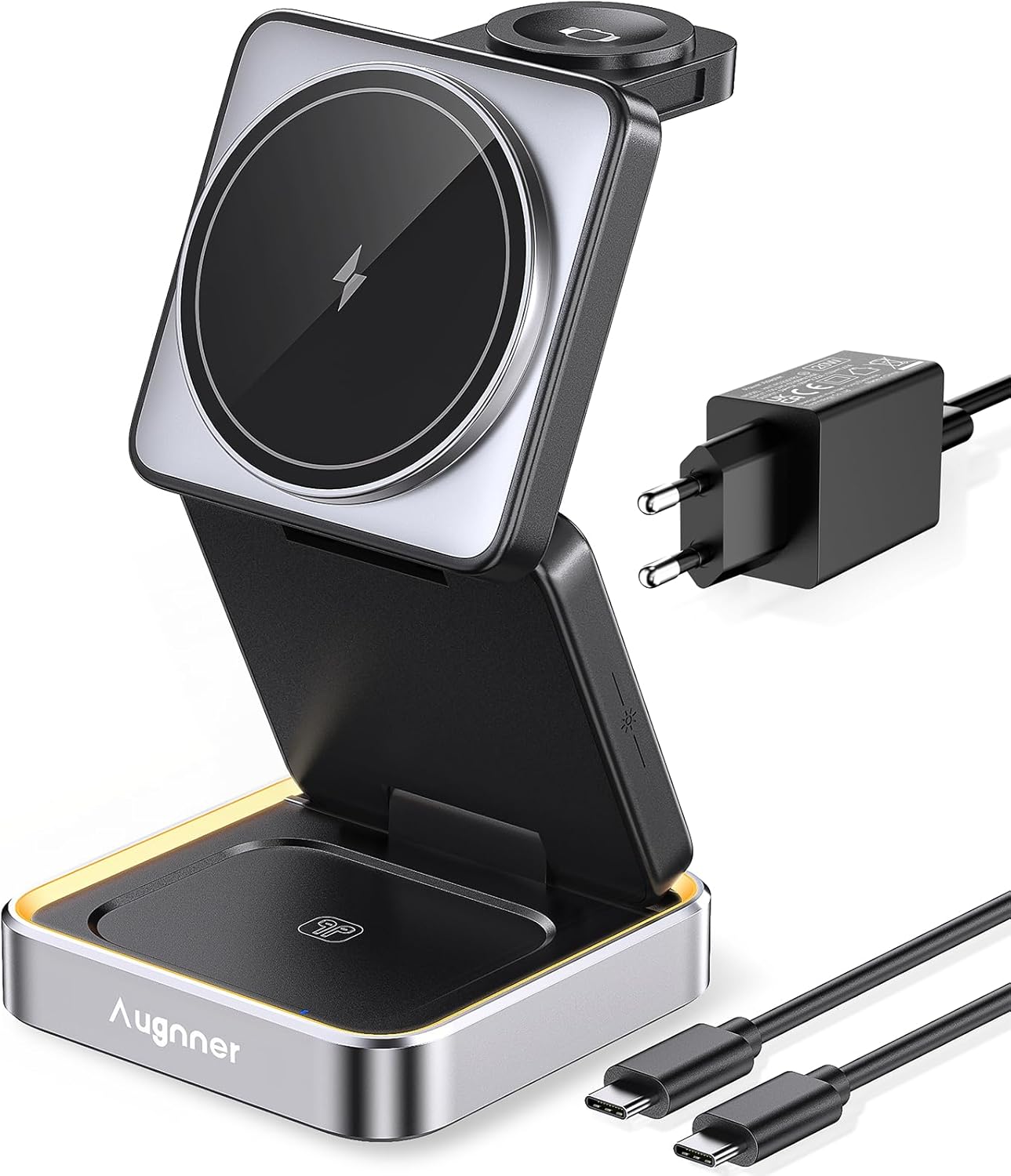 Detalle de Apple 15W 3 en 1 Cargador Inalámbrico Plegable ⚡
