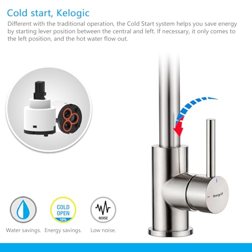 Thumbnail 3 de Ibergrif M22105A Grifo de cocina 360° cepillado 🚰