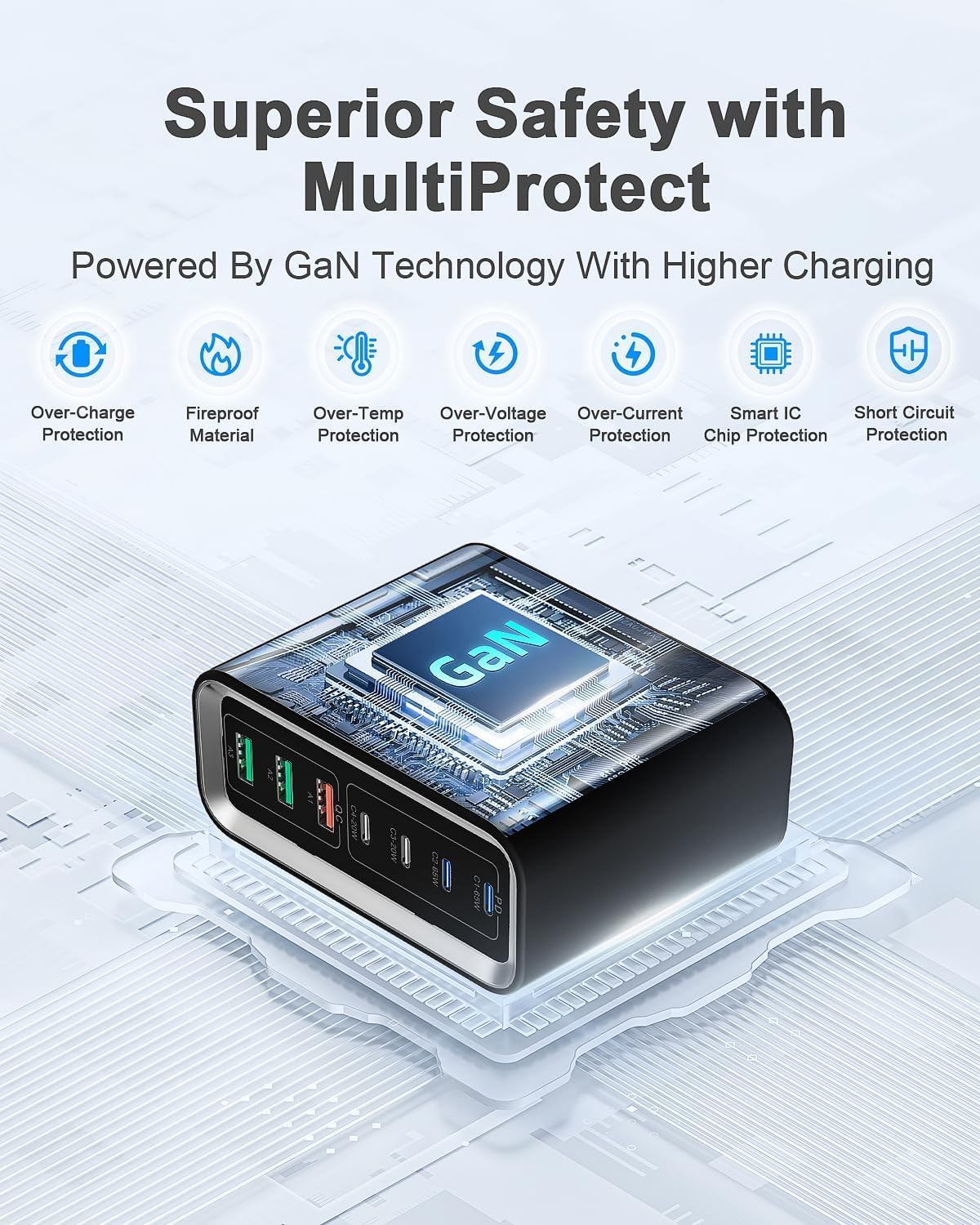 Thumbnail 4 de Suiwel USB-C 200W GaN 7-Port Fast Charging Station Hub with 65W Laptop Port