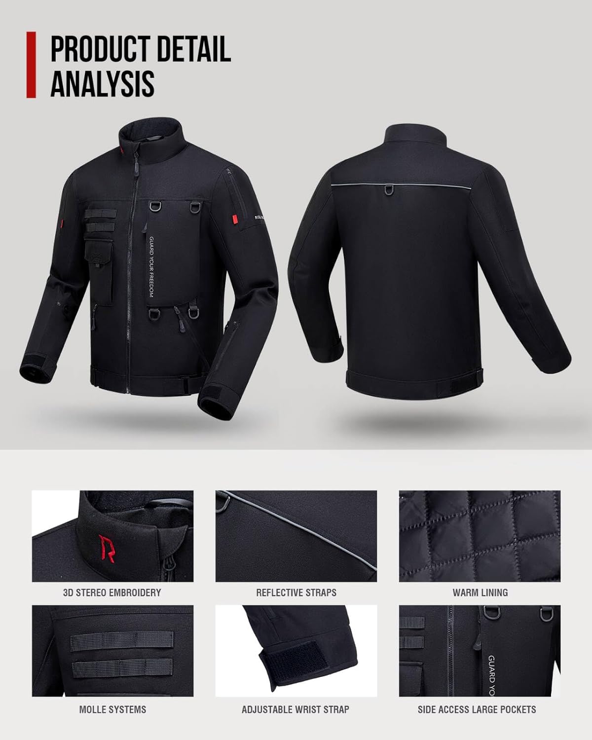 Thumbnail 3 de RIDEIRON Giacca Moto Invernale Uomo CE Classe A con protezioni CE-2 e fodera rimovibile
