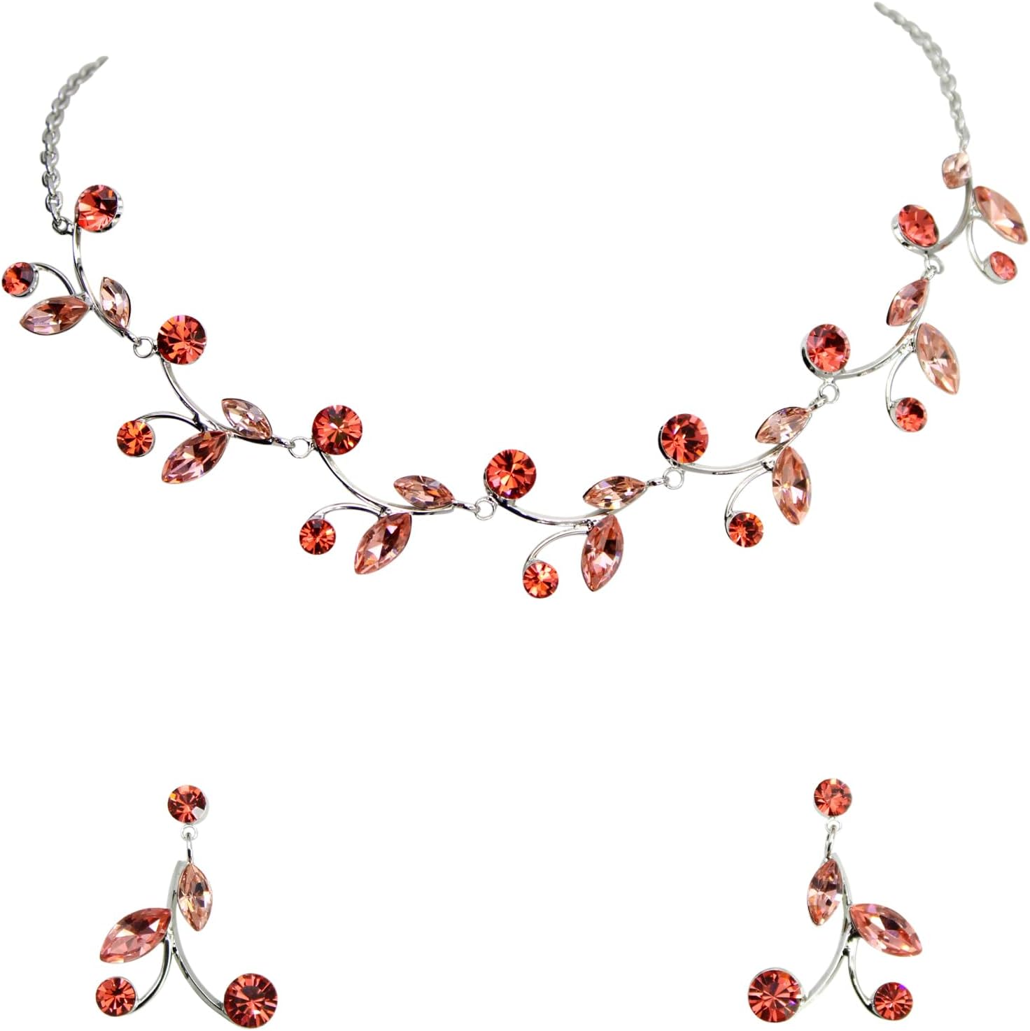Detalle de Faship Necklace and Earrings Set in Coral