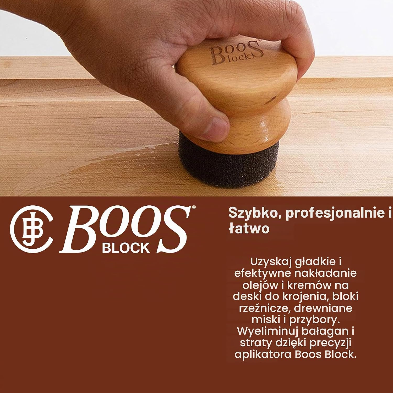 Detalle 2 de John Boos APPLICRND – aplikator oleju i kremu do drewnianych desek