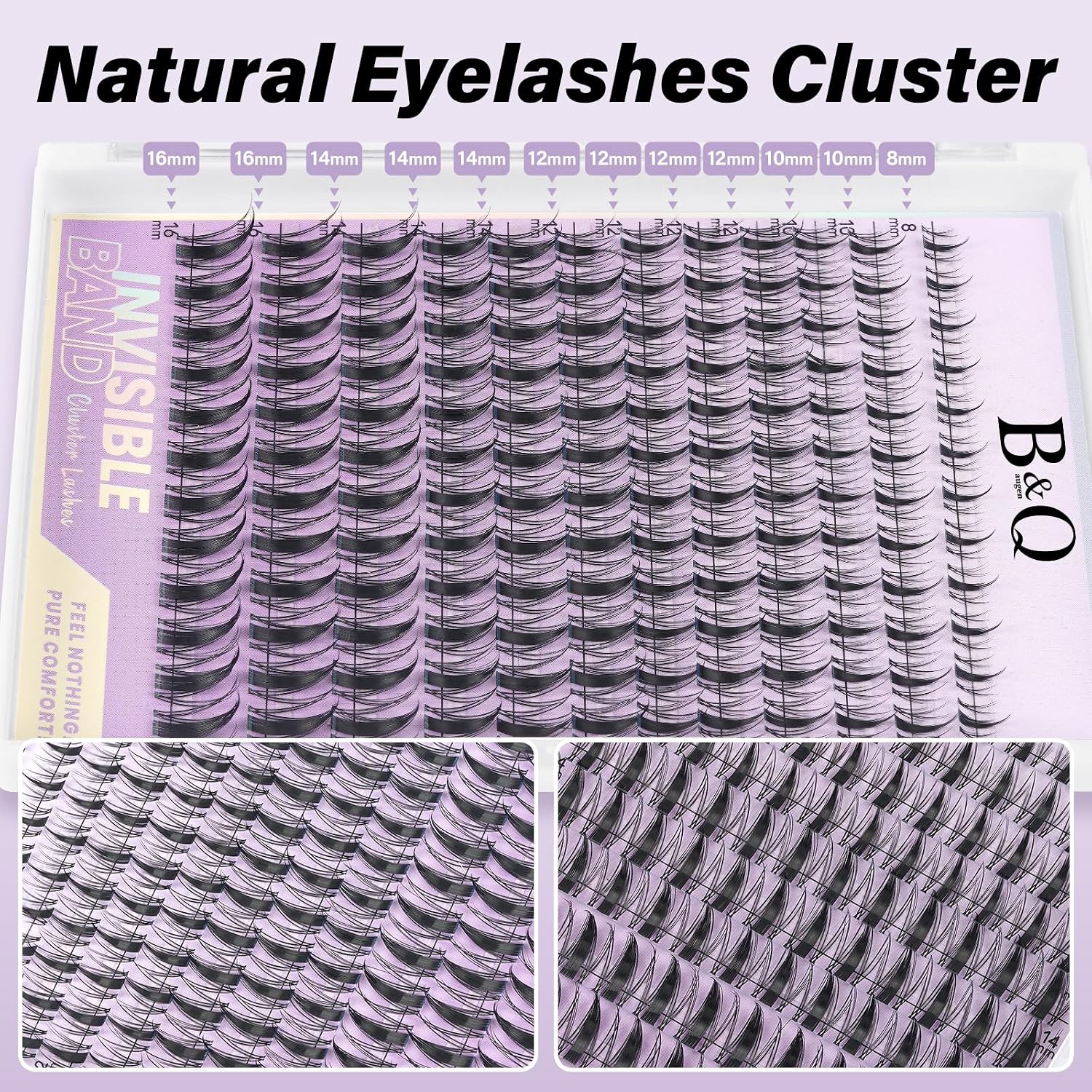 Thumbnail 3 de B&Q Fairy Lash Clusters: DIY Manga Lash Extensions for Home Use (144pcs, 0.3mm Invisible Band, Waterproof)