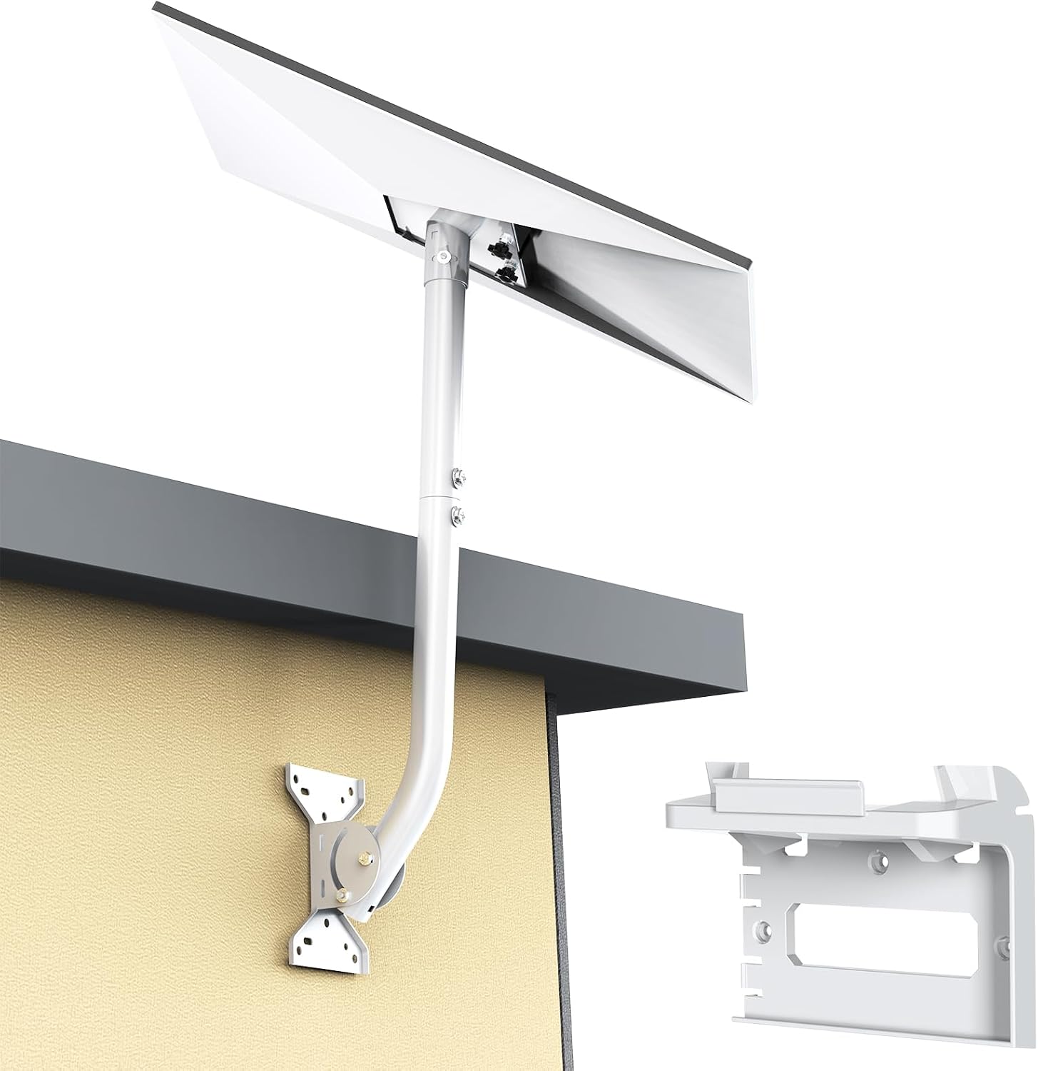 Starlink Mount Gen 3 with Pipe Adapter: Long Heavy Duty Mounting Kit for Wall or Roof