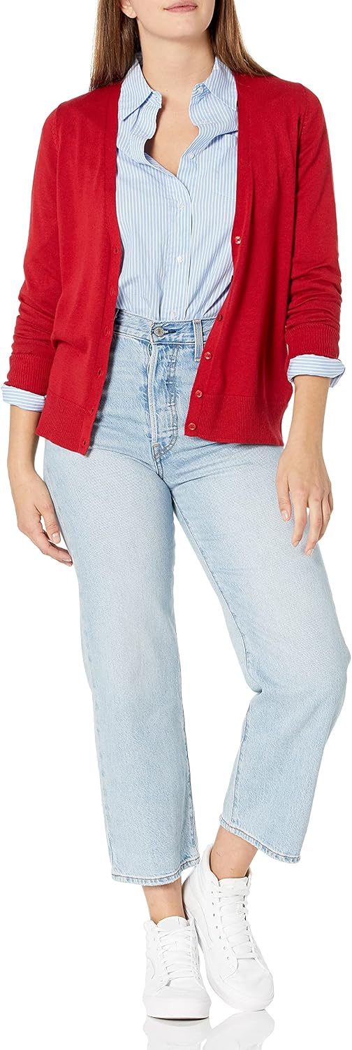 Detalle de Amazon Essentials cardigan leggero da donna con girocollo e bottoni