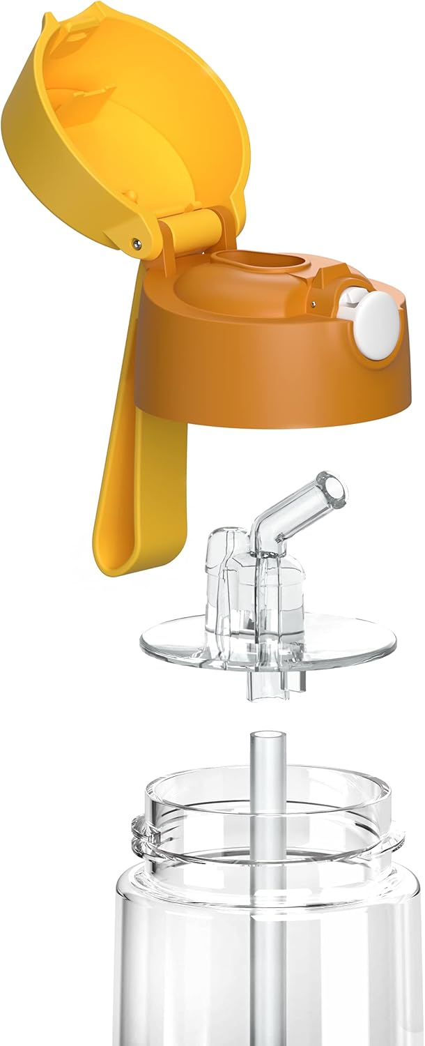 Detalle de Jarlson Borraccia Bambini EMI 500ML – borraccia antigoroccia con cannuccia in Tritan, giallo
