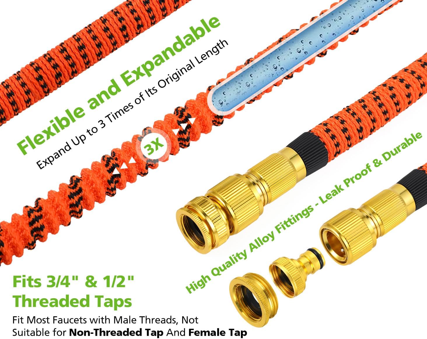 Thumbnail 2 de BoriYa Hose Pipe: Upgraded Expandable Garden Hose 50ft/15m