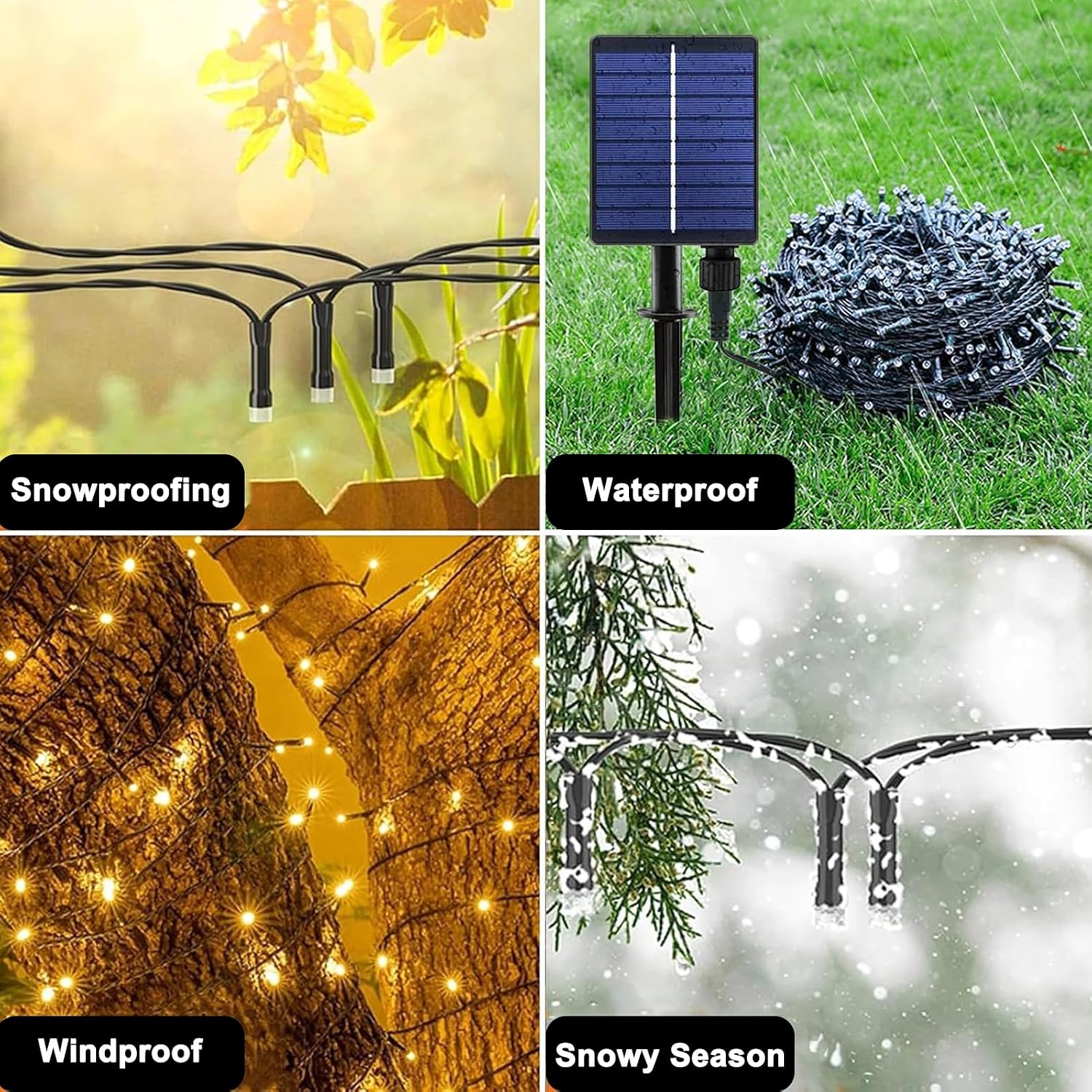 Detalle de Hopelit DCTYN-10W solarny łańcuch LED 10 m, 100 diod, ciepła biel