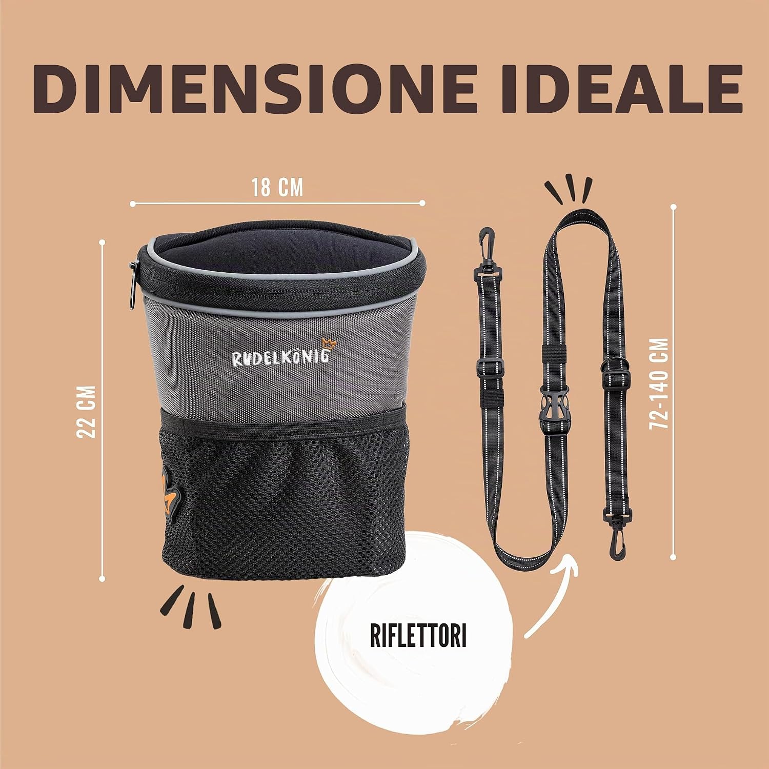 Thumbnail 1 de Rudelkönig Borsa addestramento cane: marsupio portapastiglie multifunzionale con riflettori