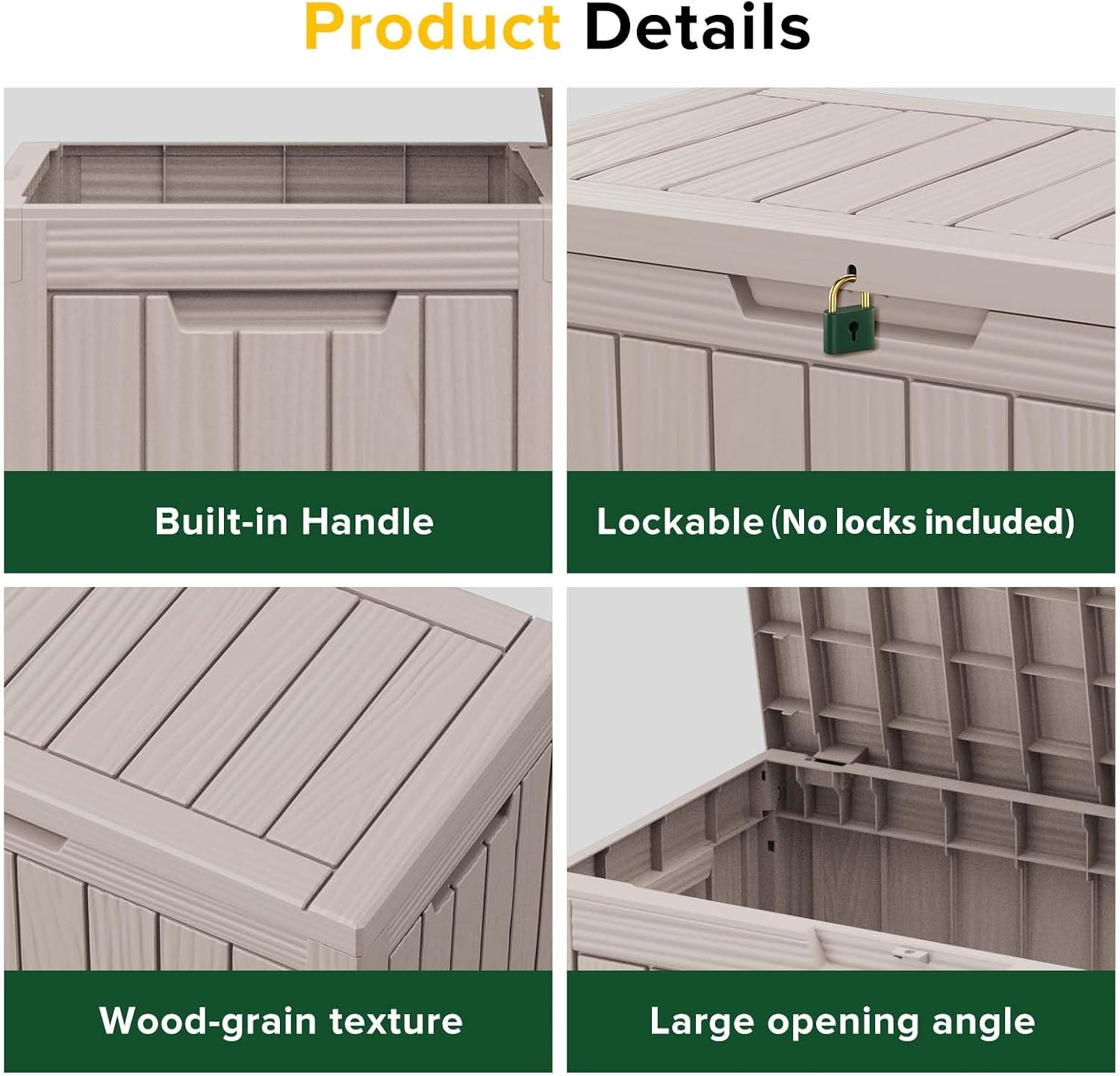 Detalle de EasyUp Outdoor Storage Box, 50-Gallon