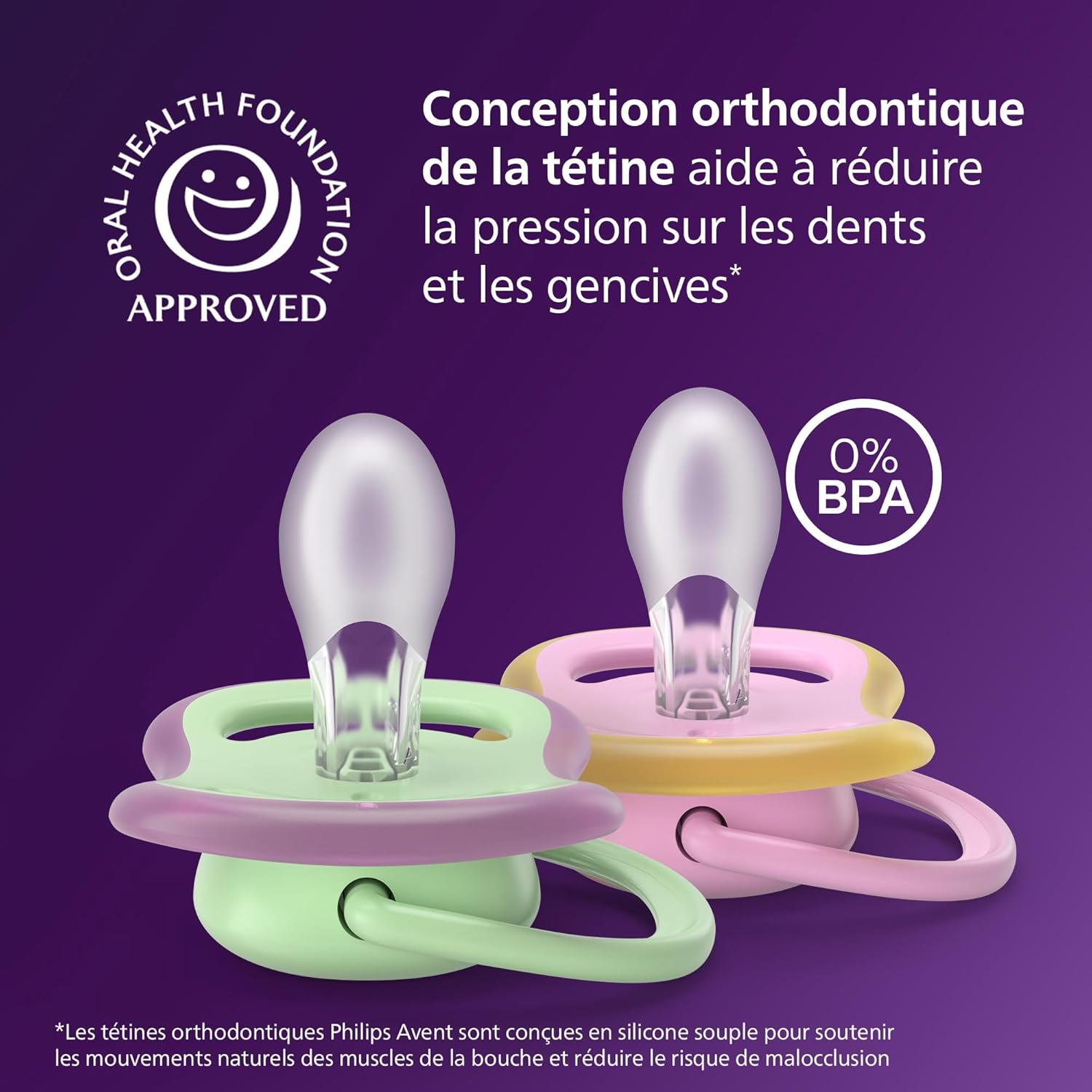 Thumbnail 2 de Philips Avent Sucettes ultra air SCF087/25 – tétines orthodontiques en silicone souple, lot de 4 (6 à 18 mois)
