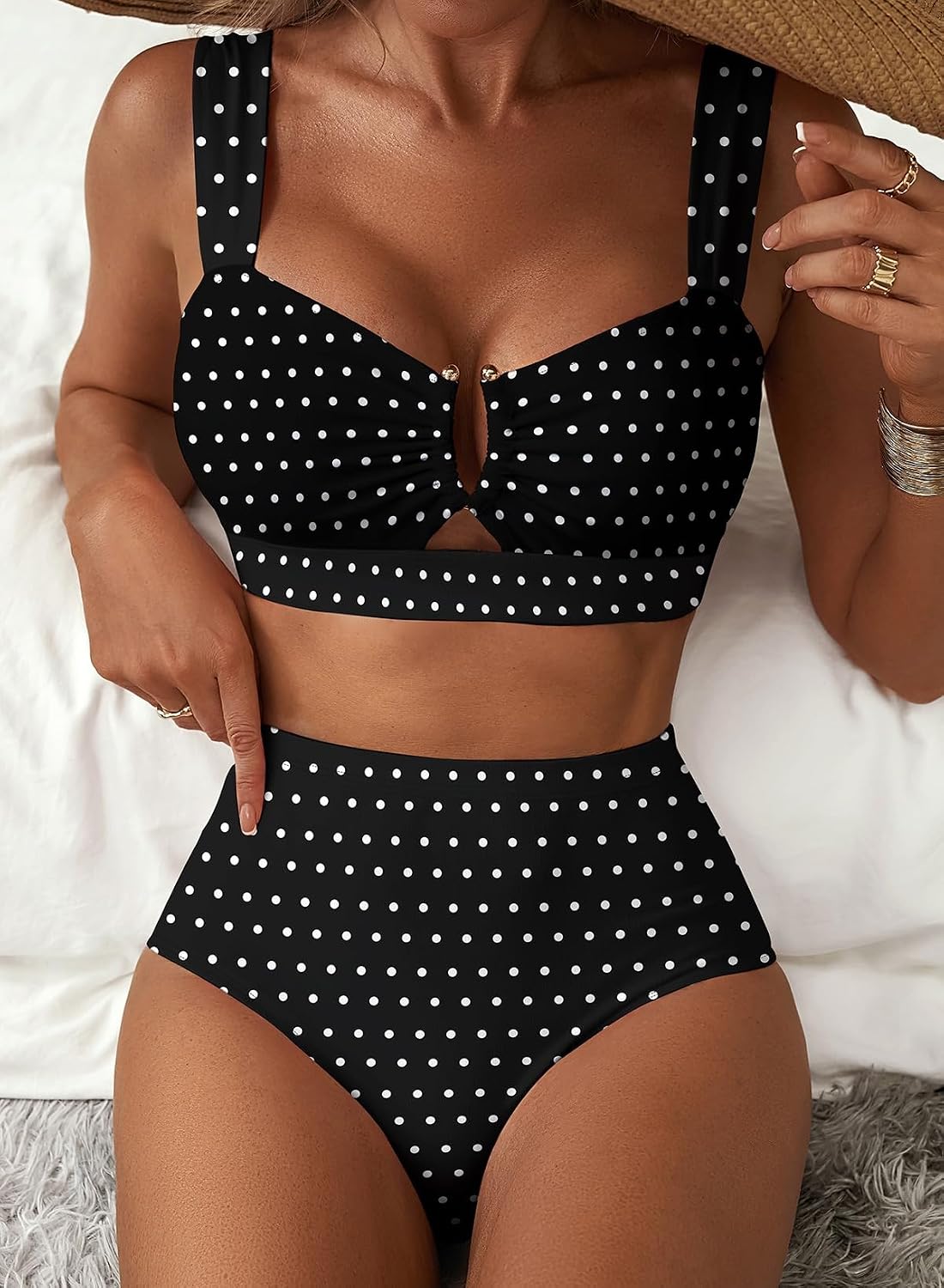 Detalle de 2 Piece Floral U Wire Cutout Bikini Set