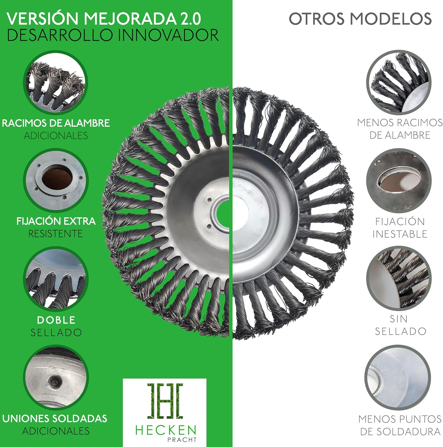 Detalle de HECKENPRACHT Cepillo para desbrozadora 25,4 mm