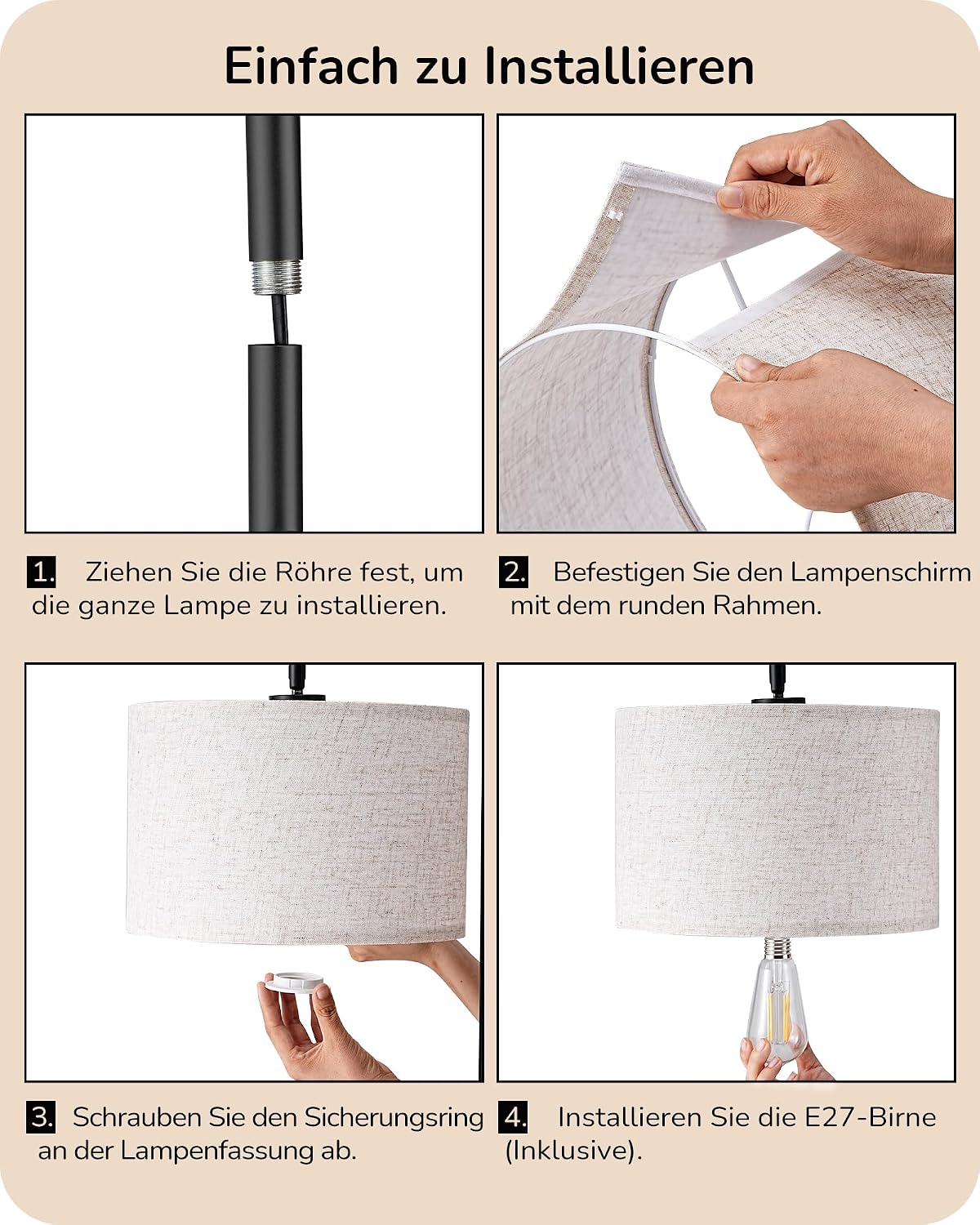 Thumbnail 6 de EDISHINE Stehlampe Wohnzimmer 160 cm