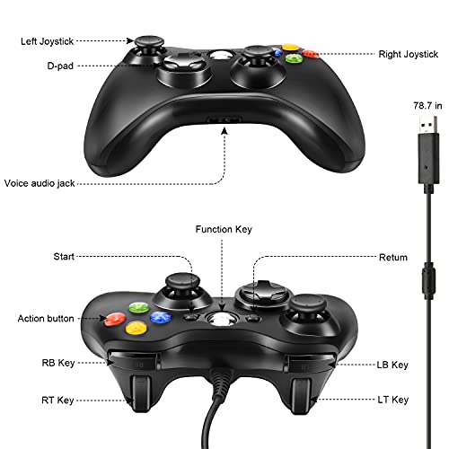 Thumbnail 1 de Manette filaire Zexrow Xbox 360 – USB, double vibration, compatible PC et Xbox 360