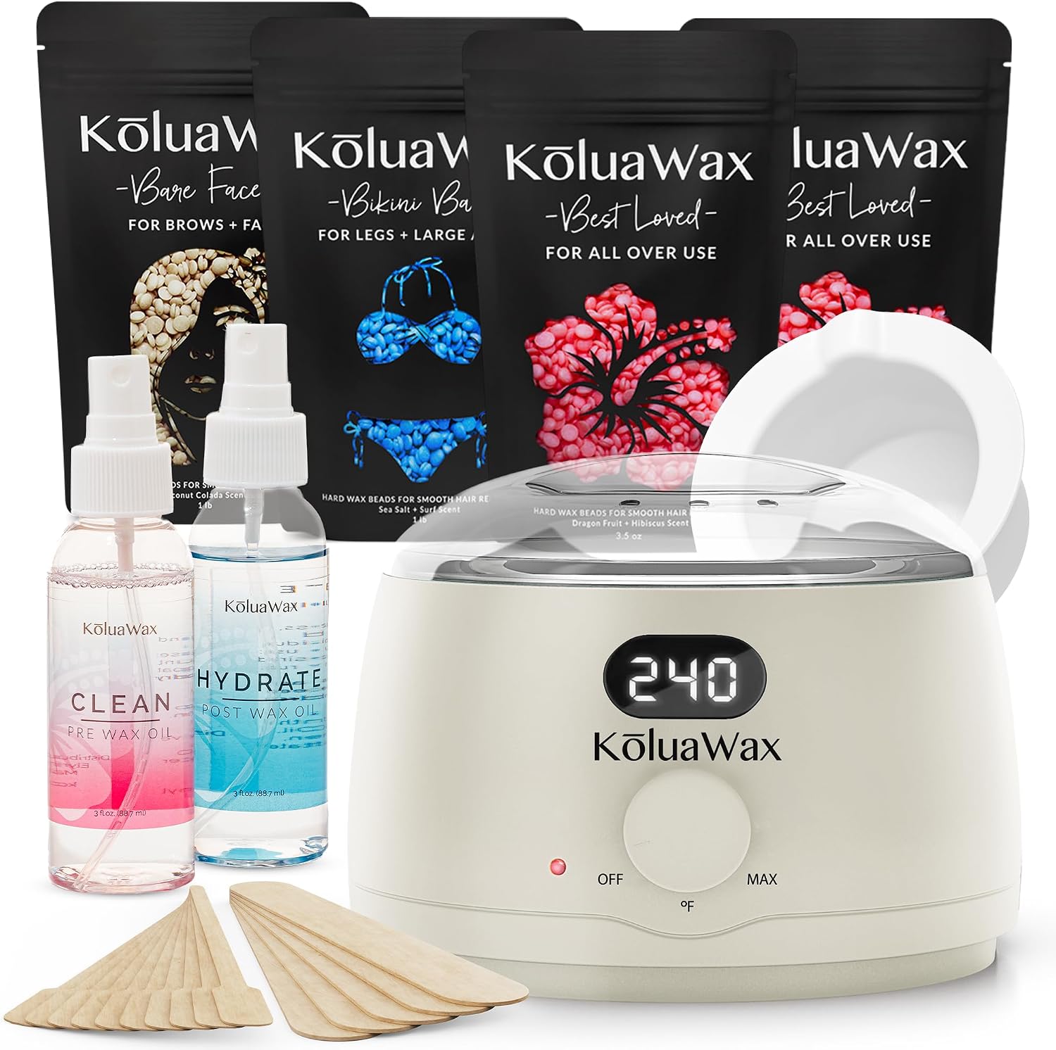Detalle 2 de KoluaWax Waxing Kit with Digital Hard Wax Warmer and Silicone Bowl
