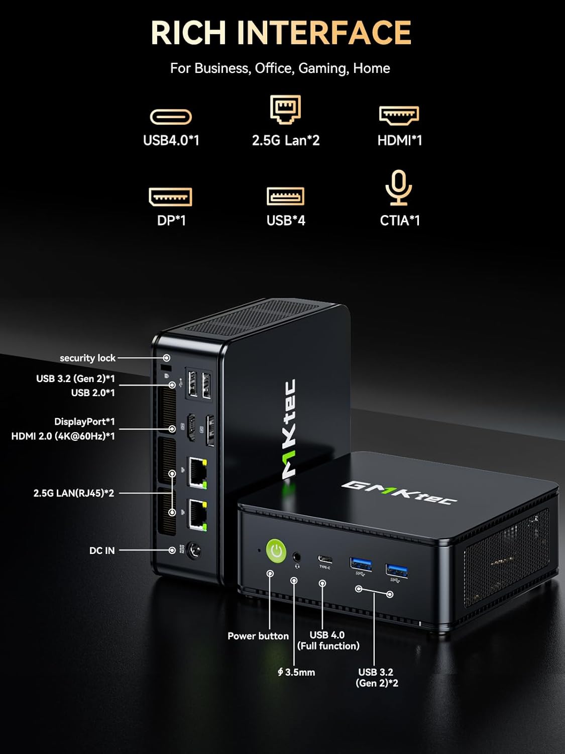 Detalle 2 de GMKtec M6 Ultra Ryzen 7640HS Mini PC 16GB