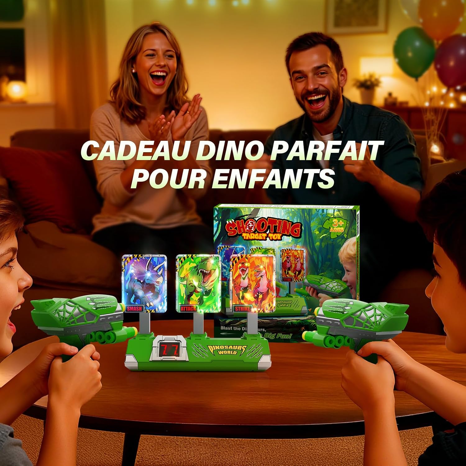 Thumbnail 6 de Dinosaure Jouet Pistolet avec Cibles Lumineuses 10 fléchettes