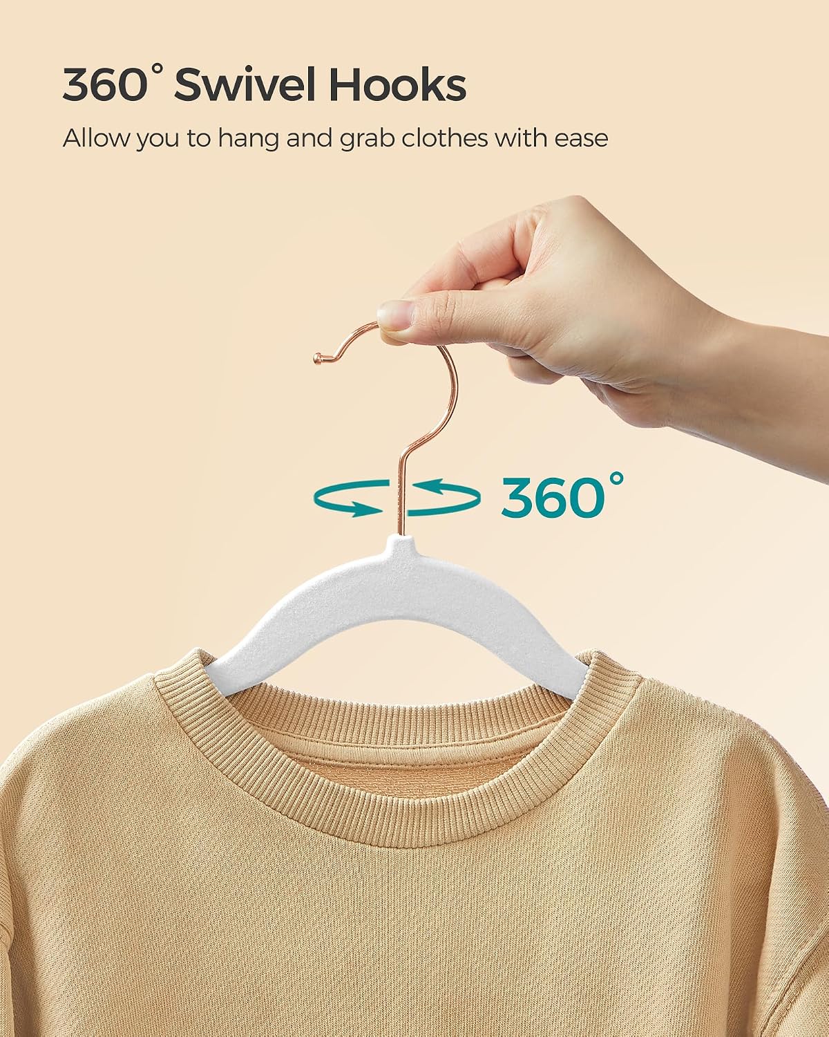 Thumbnail 6 de SONGMICS CRF027W30 Baby Velvet Hangers, 30-Pack, Non-Slip, Cloud White