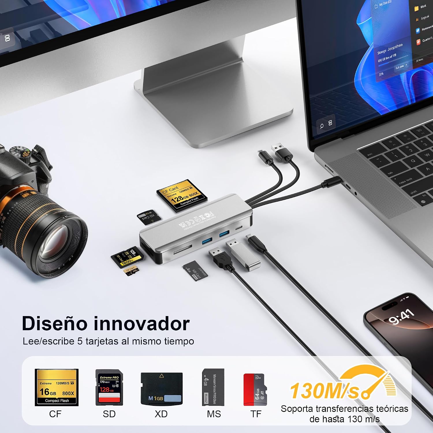 Thumbnail 2 de 8in1 SD Kartenleser USB 3.0 312 MB/s