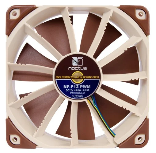 Detalle de Noctua NF-F12 PWM 120x120x25mm (1500 rpm): ficha práctica para disipadores y radiadores