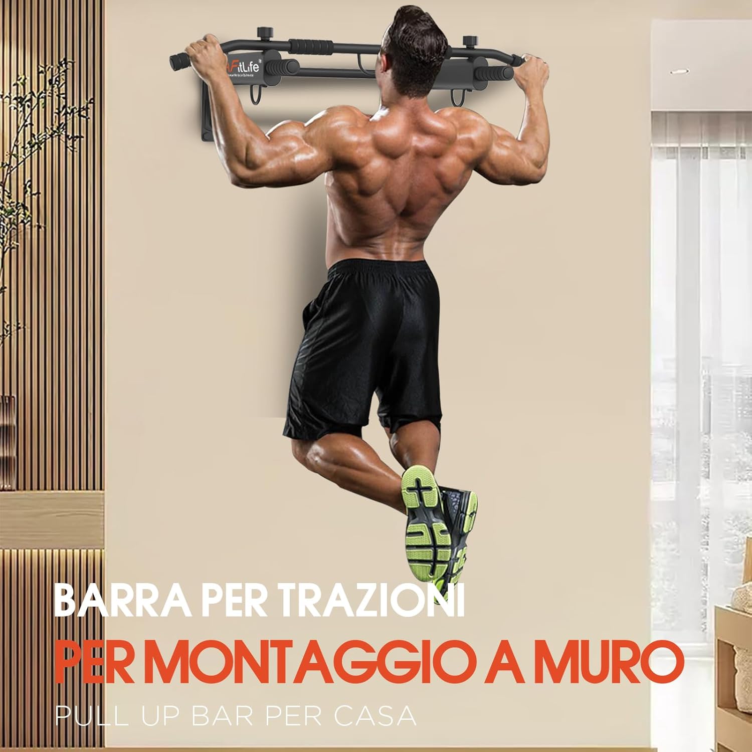 Thumbnail 6 de DH FitLife Sbarra Trazioni a Muro 4 in 1 fino a 200 kg, con Tasselli e 6 impugnature antiscivolo