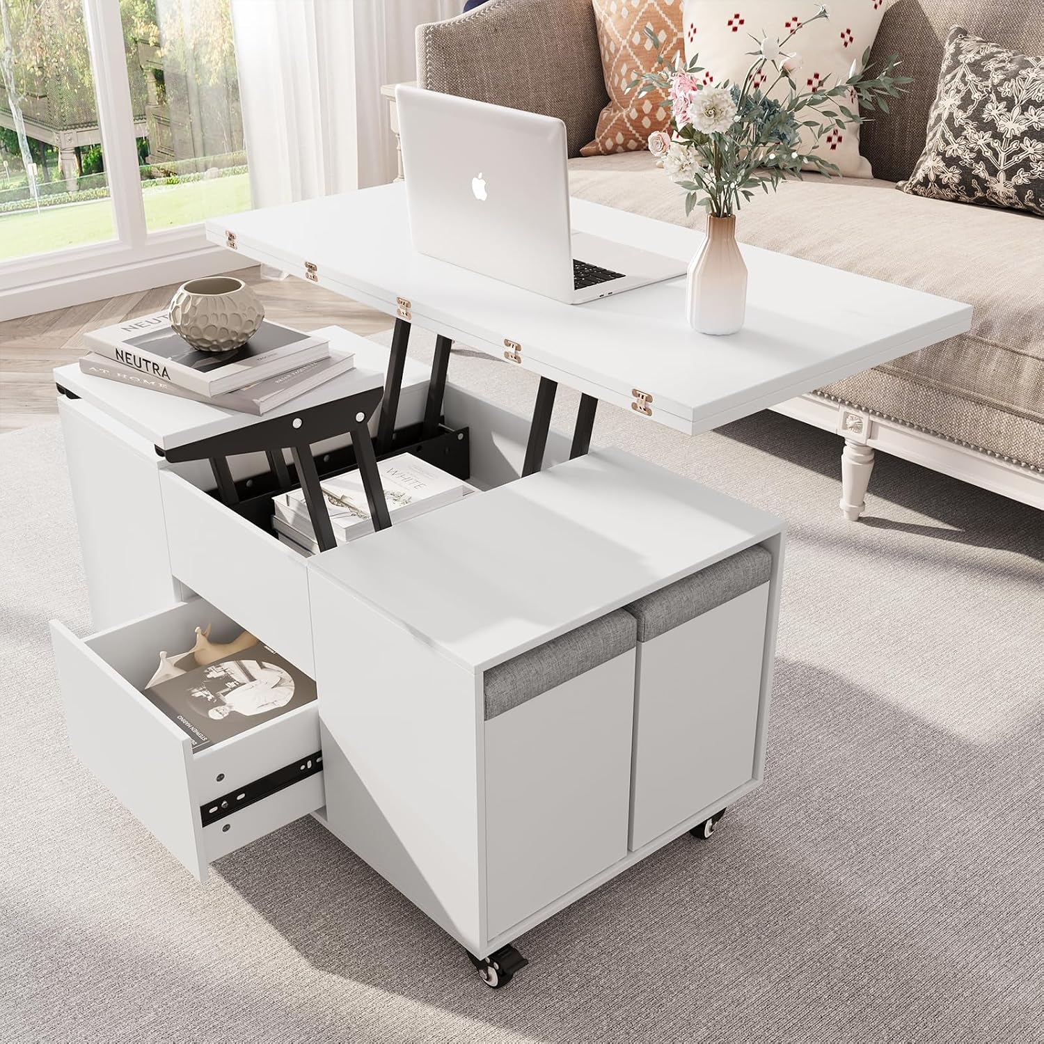 Thumbnail 2 de VOWNER Table Basse Relevable 3 en 1