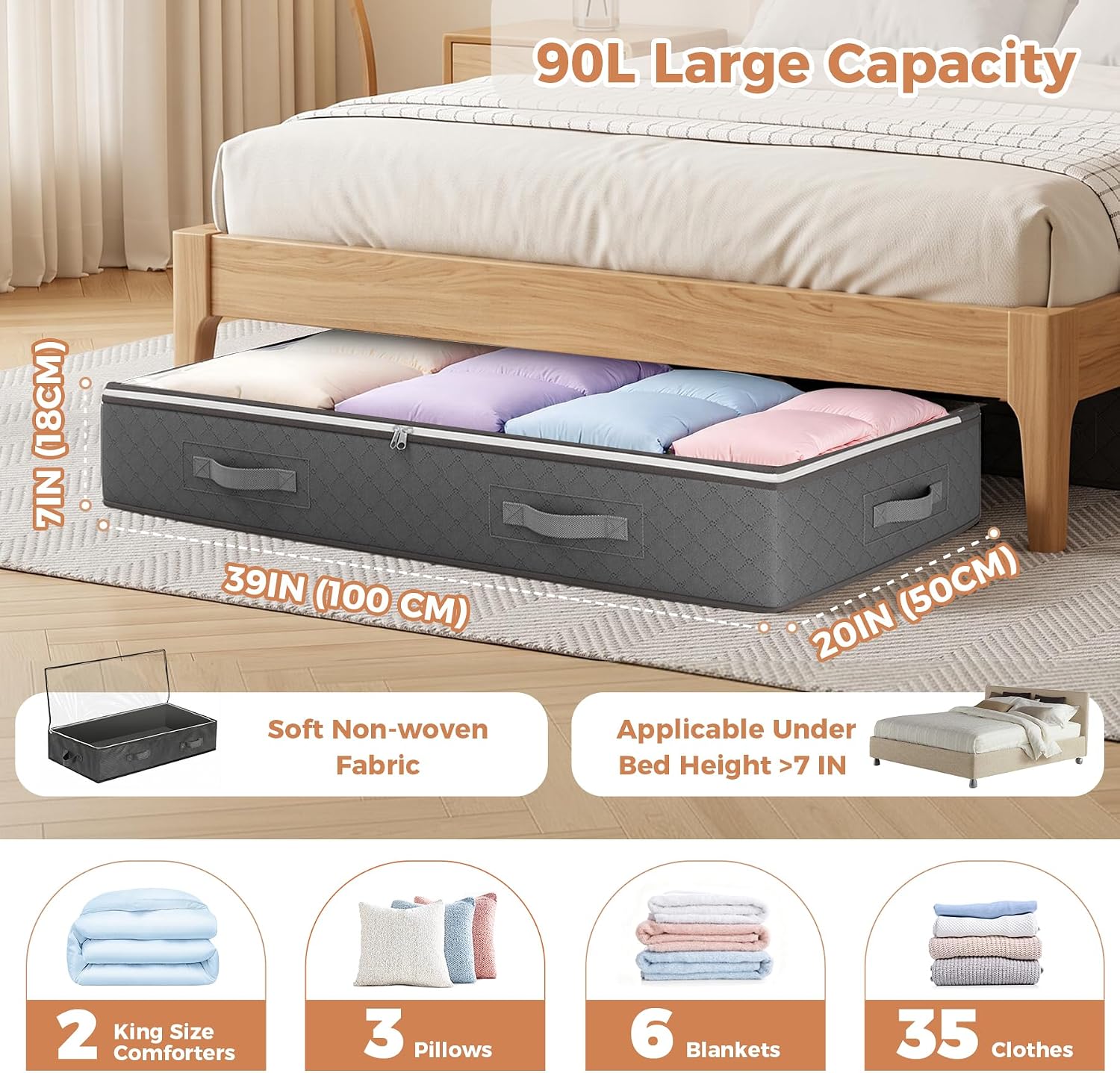 Thumbnail 2 de Budding Joy 90L Under Bed Storage