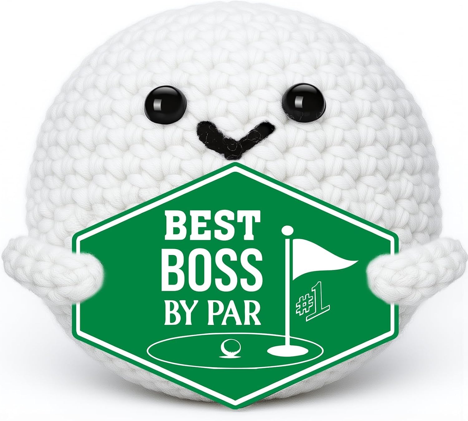 Detalle de YEZZZZ Crochet Golf Ball Accessory, Hand-Knitted Cotton Boss Gift