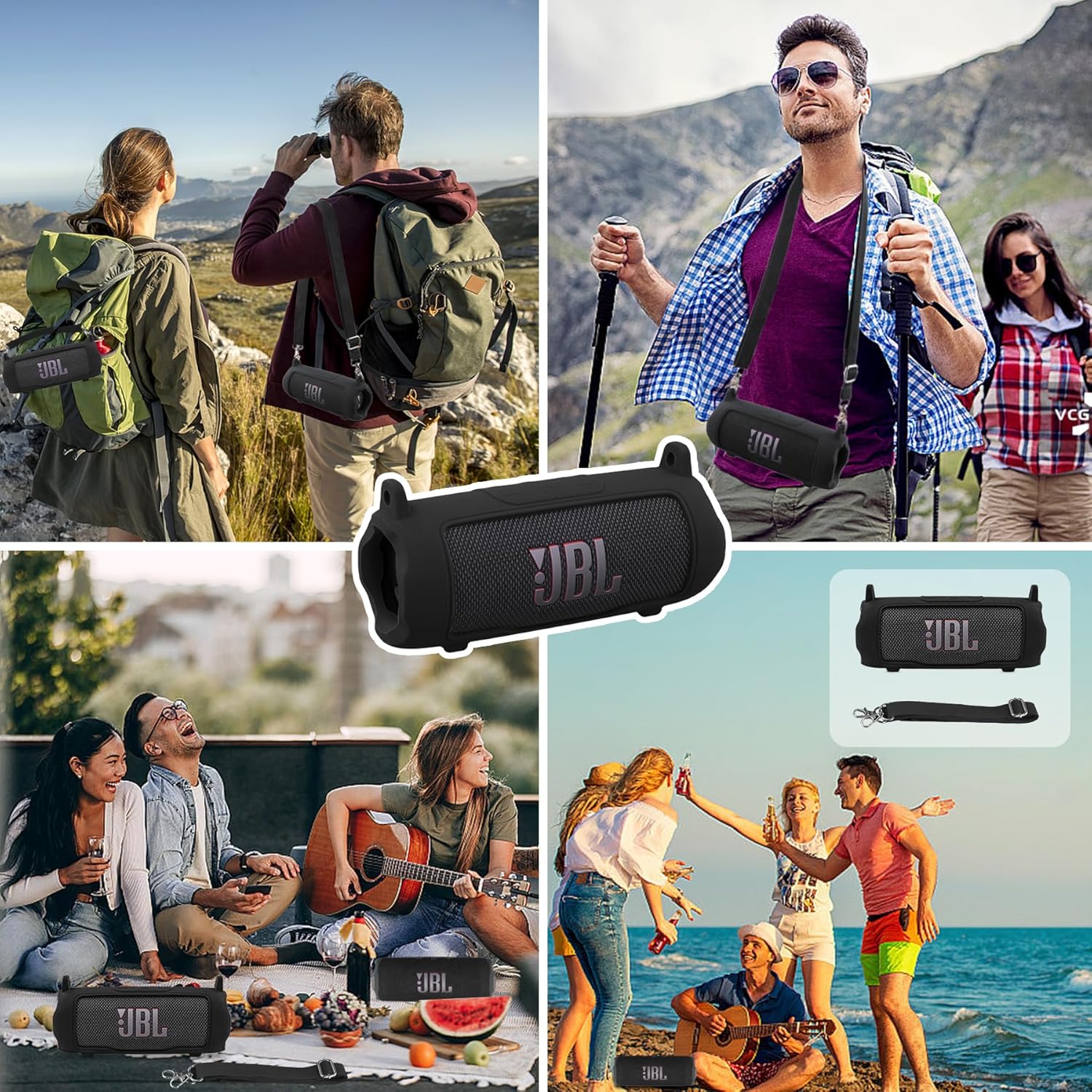 Thumbnail 6 de Khanka Silicone Protective Case for JBL Flip 7 with Detachable Shoulder Strap