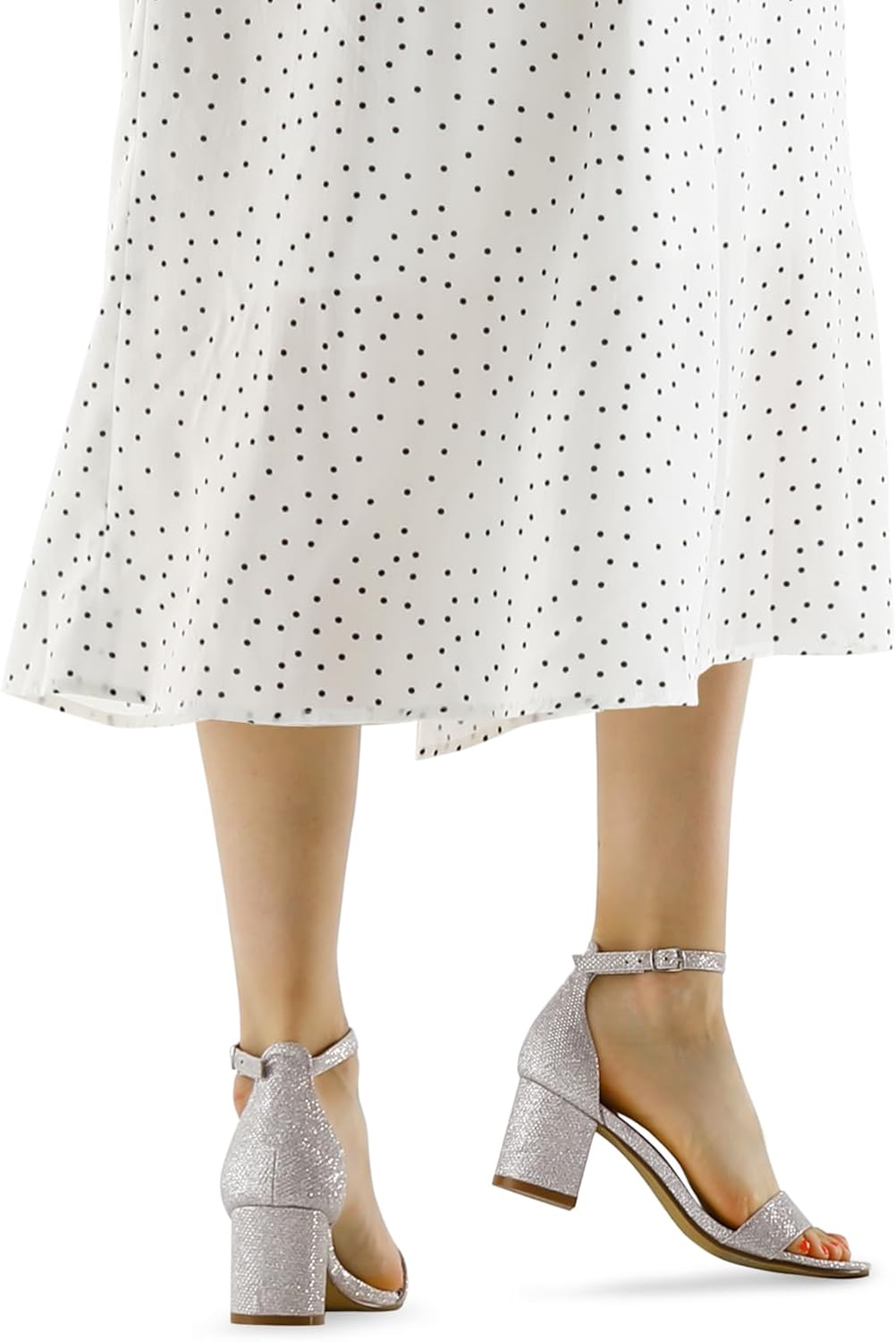 Detalle de mysoft Women’s Chunky Low Heels Open Toe Block Heeled Ankle Strap Pump Sandals